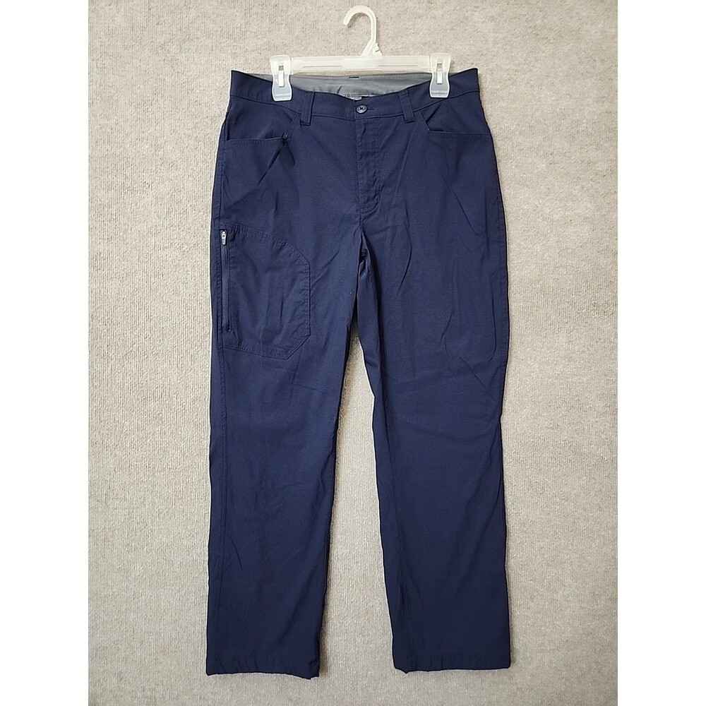 Eddie Bauer Fleece-Lined Tech Pants Mens 34x30 Blue Straight Fit Warm Hiking